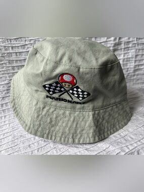 Super Mario Reversible Bucket Hat Boys OSFM Nintendo Mario Kart Gray